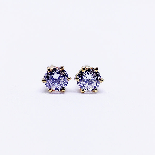 CLASSIC - Solitaire Earrings - Yellow