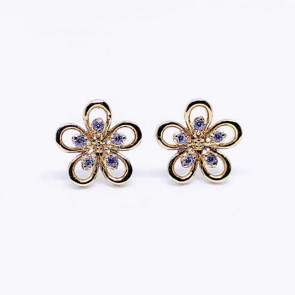 BLOSSOM - Flower Shaped Earrings - Yellow