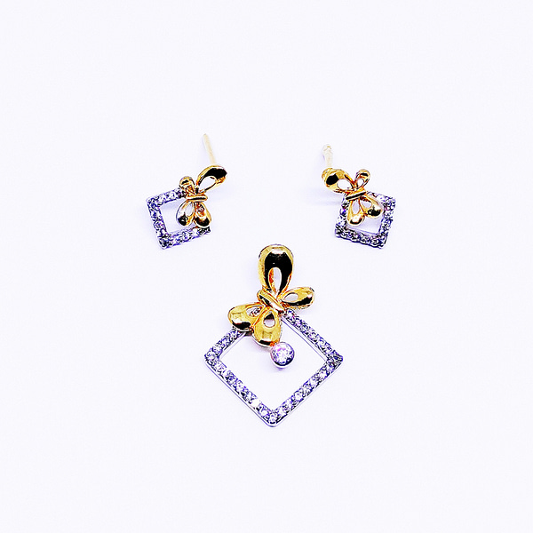 HAPPY-BOW Pendant Set White & Yellow